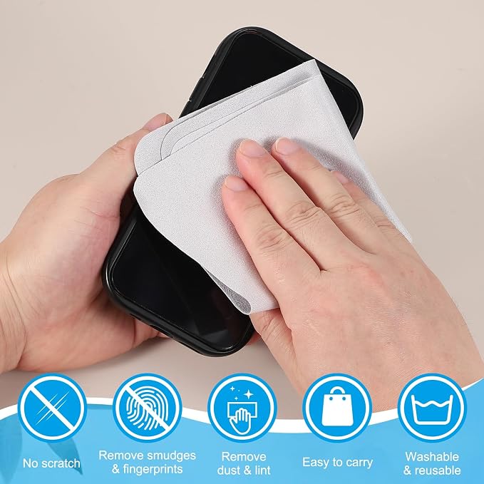 PATIKIL Glasses Cleaning Cloth 6.9" x 5.7", Light Gray - Image 5