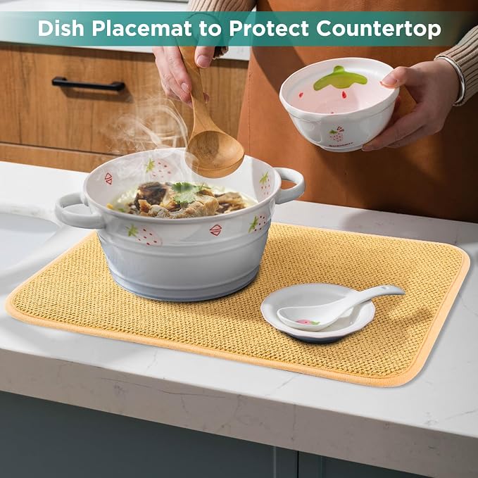 Microfiber Dish Drying Mat, Super Absorbent Kitchen Dish Drying Pad - Image 6