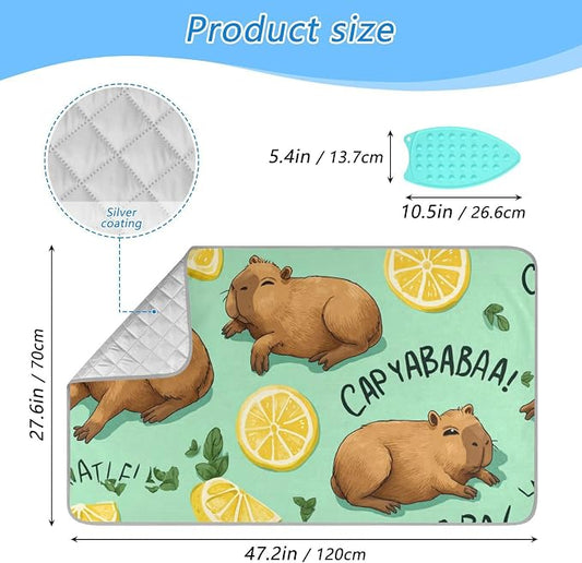 Mint Green Capybara Lemon Ironing Mat - Image 2