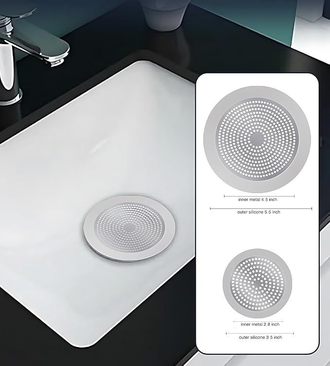 Round Shower Drain Cover Hair Catcher 5.5 inch, Hair Stopper - Image 3