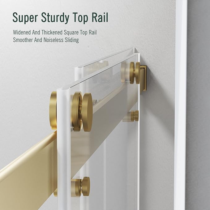 Bathtub Sliding Door 55"-60" W x 56" H Tub Shower Door, Frameless Bypass - Image 5