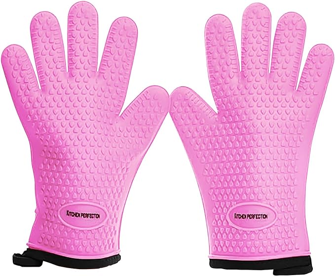 KITCHEN PERFECTION S Silicone Smoker Oven Gloves -Extreme Heat Resistant BBQ by Kitchenperfection