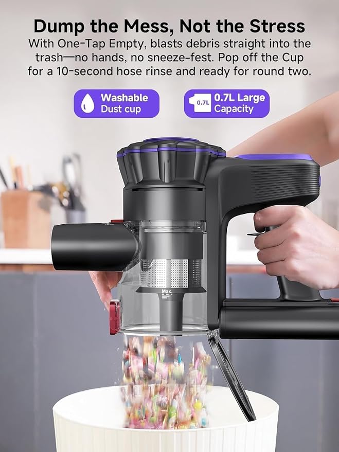 MONSGA Cordless Vacuum Cleaner, 45KPa 400W Stick Vacuum - Image 7