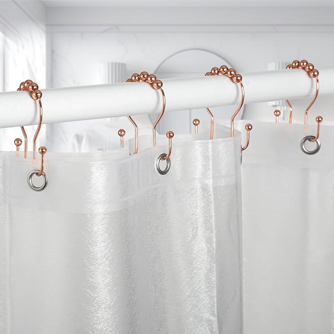 Goowin Shower Curtain Hooks, Stainless Steel Shower Curtain Hangers, Double - Image 3