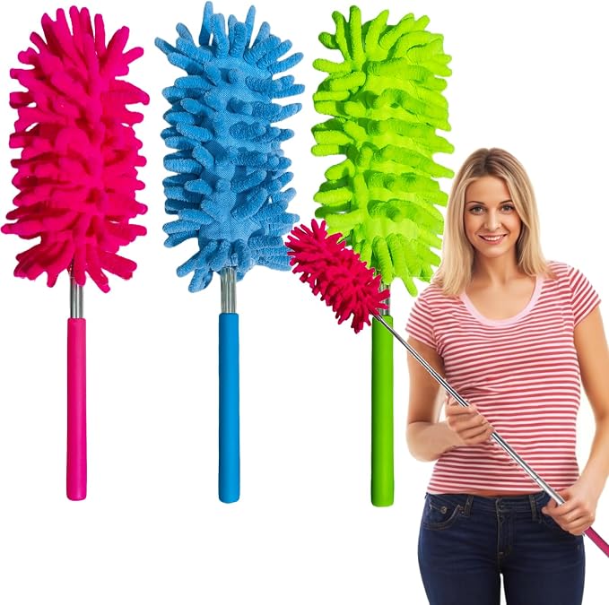 M-Jump 3 Pack Retractable Long-Reach Washable Duster by BetterproductsBetterlife