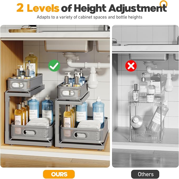 2-Pack Under Sink Storage Organizer - Image 5