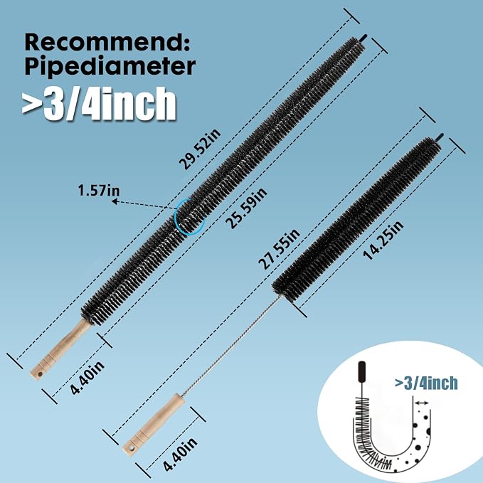 2 Pack Dryer Vent Cleaning Brush, Dryer Vent Cleaner Brush Set, Trap and Duct - Image 2