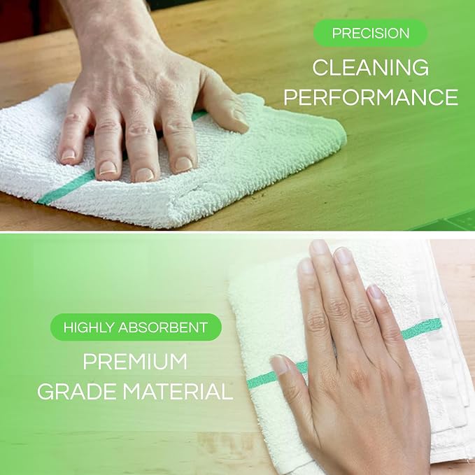 Towels N More 24 Pack 16x19 Bar Mop Towels High Absorbent Cotton Reusable - Image 6