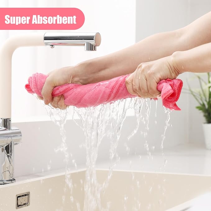 Homaxy Microfiber Kitchen Towels and Dishcloths Set, 20 Pack Soft and Absorbent - Image 3