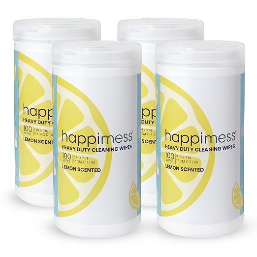 happimess WPE1002A-4SET All-Purpose Cleaning Wipes, Heavy Duty Multi-Surface by Happimess