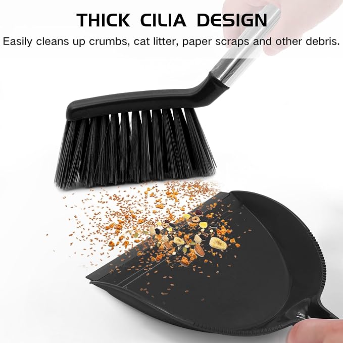 NACENA Mini Broom and Dustpan Set, Small Dust Pan and Brush Set - Image 4