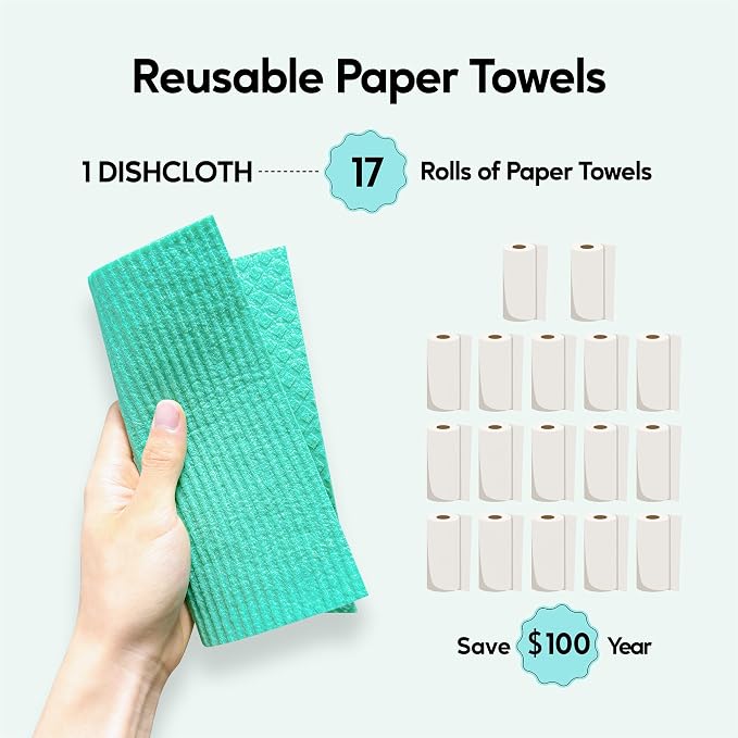 Swedish Dishcloths for Kitchen, 5 Pack Swedish Dish Cloths, Ultra Absorbent - Image 5