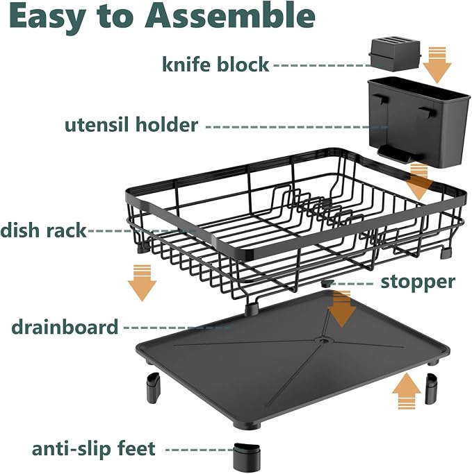 Iron Dish Drying Rack with Drainboard Dish Drainers - Image 5