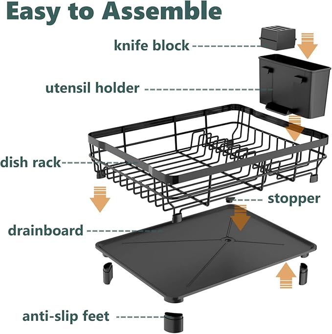 Iron Dish Drying Rack with Drainboard Dish Drainers - Image 5