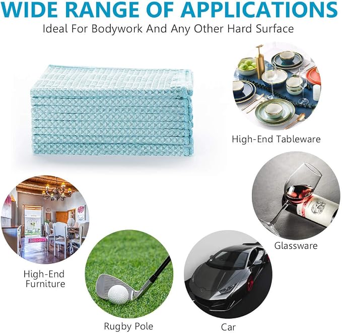 8 Pack Waffle Weave Microfiber Towels, Premium 3D Mesh Waffle Weave Quick - Image 6