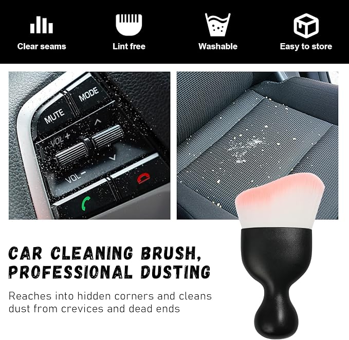 Ziciner 2 PCS Car Detailing Brush, Curved Soft Bristles Auto Removal Dust - Image 6