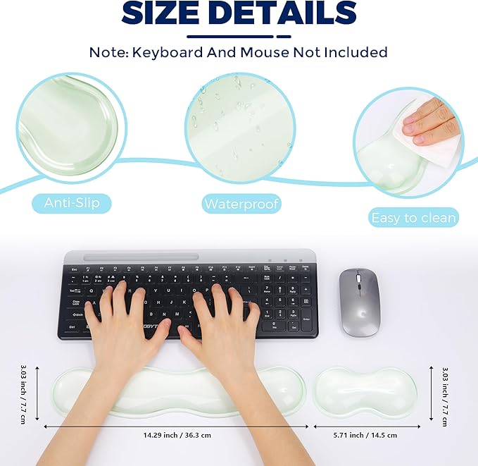 Gel Wrist Rest for Keyboard and Mouse, Wrist Rest for Keyboard, Mouse Wrist - Image 4