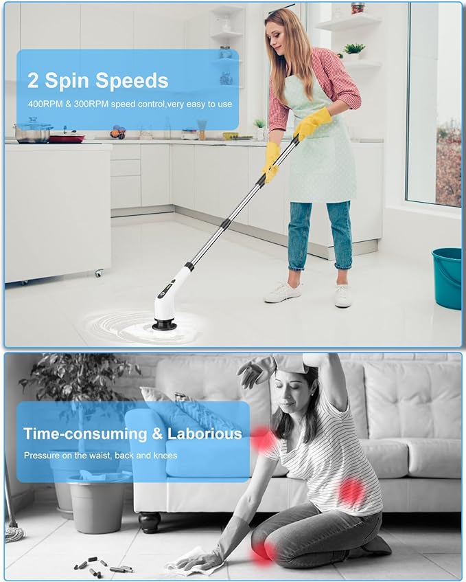 Leebein Electric Spin Scrubber, Cordless Cleaning Brush - Image 2