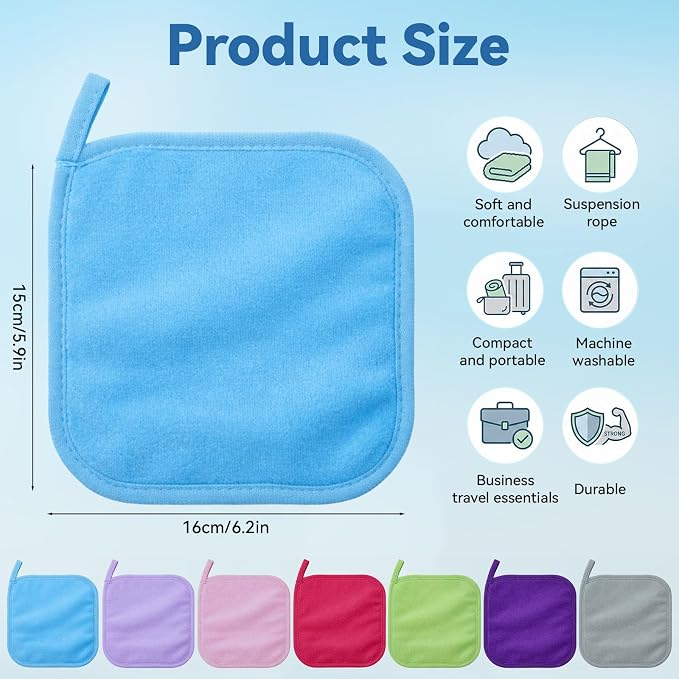 7PCS Makeup Remover Cloth, Makeup Eraser Cloth Cleaning Reusable Face Wash - Image 2