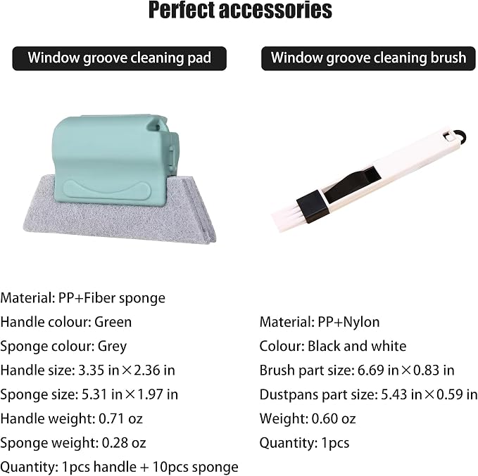 Window Groove Cleaning Tools Set, Small Multipurpose Track Brush - Image 7