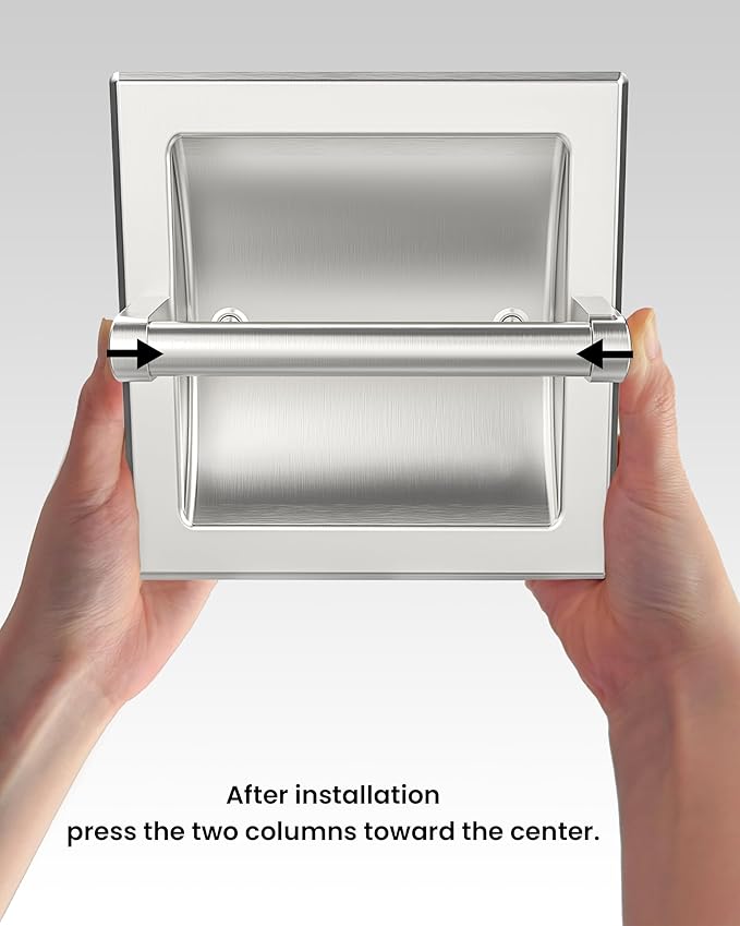 Toilet Paper Holder 2 Pack, Recessed Pivoting Toilet Paper Holder Wall Mount - Image 6