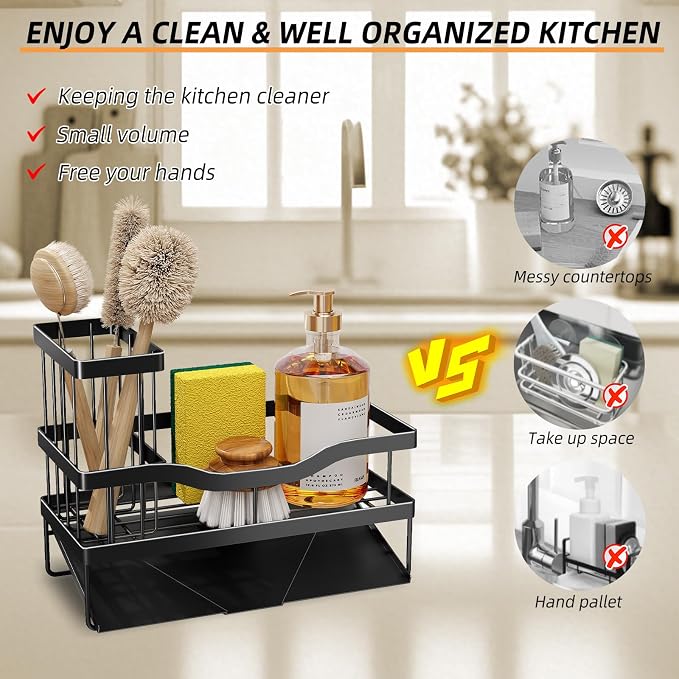 Sponge Holder for Kitchen Sink, Mecyfaty Sink Caddy - Image 5