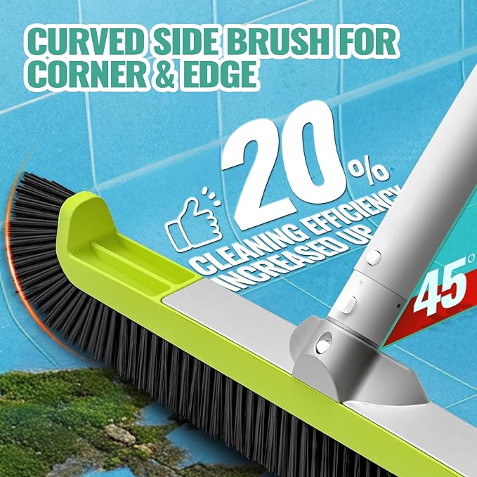 18" Pool Brush Head for Cleaning Swimming Pool Walls, Curved Ends - Image 4