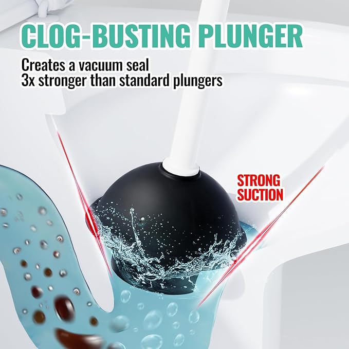 2PACK 4 in 1 Toilet Brush and Plunger Set - Image 4