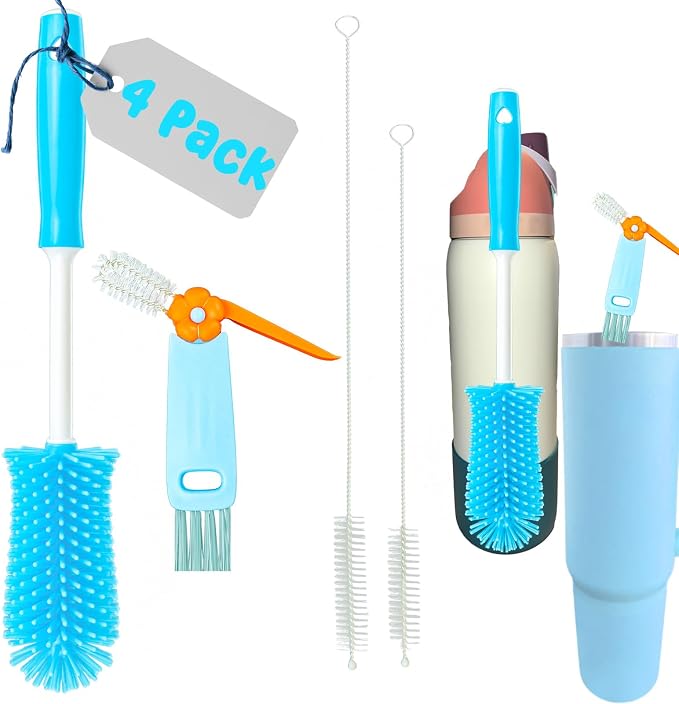 4 Pack Water Bottle Cleaning Kit Straw Cleaner Bottle Brush Cleaner by Gmleey