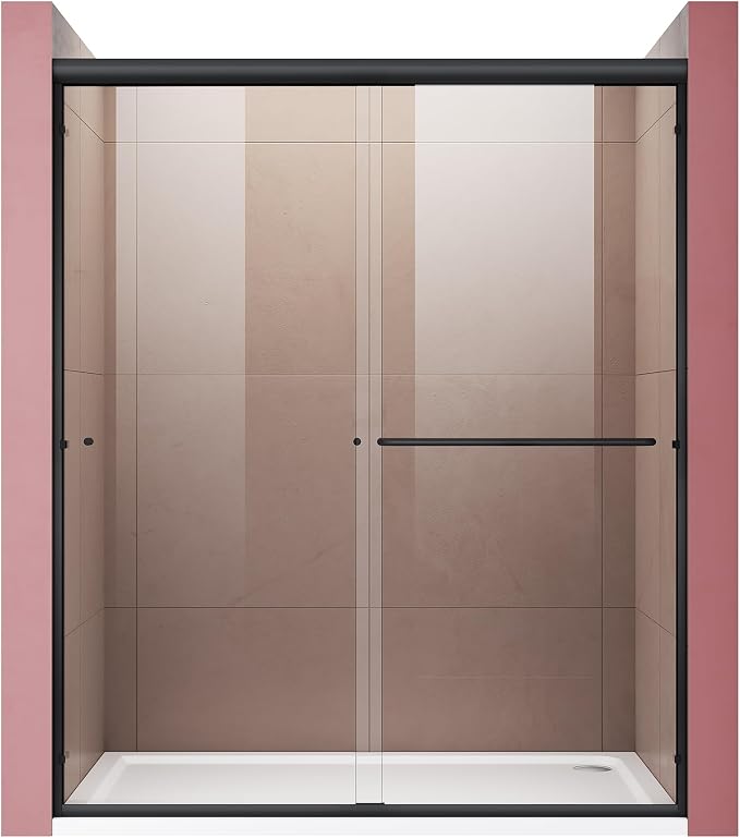 ELEGANT Shower Door 48" W x 72" H, Semi-Frameless Bypass Sliding Shower Doors by ELEGANT