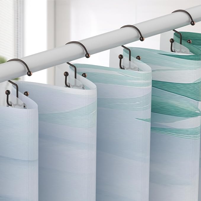 Goowin Shower Curtain Hooks, Durable Shower Curtain Rings Rust Proof, Double - Image 2