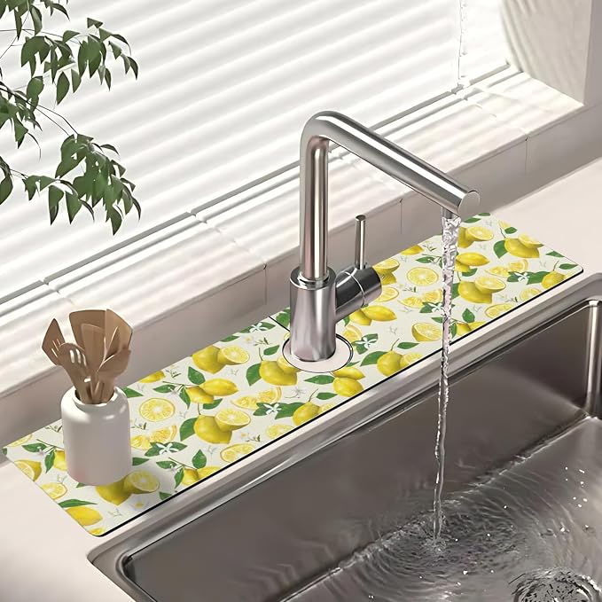 Dish Drying Mat for Kitchen Counter Matt, Super Absorbent Non-slip Rubber Backed - Image 4