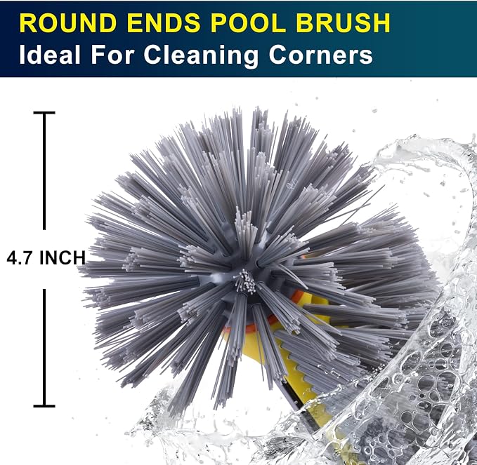 POOLAZA Pool Brush Head with Round Ends, Heavy Duty Pool Brushes - Image 2