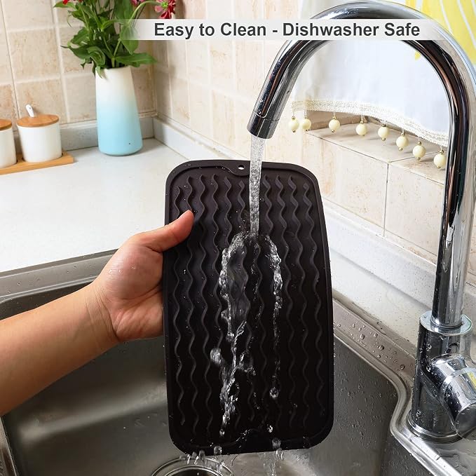 ZLR Silicone Dish Drying Mat for Kitchen Counter, Eco-Friendly Fast Dry Dish Mat - Image 4