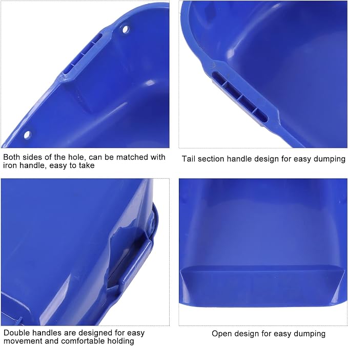 Plastic Dust Pan Heavy Duty Dustpan Large Capacity Dustpan Double Handle Wear - Image 3