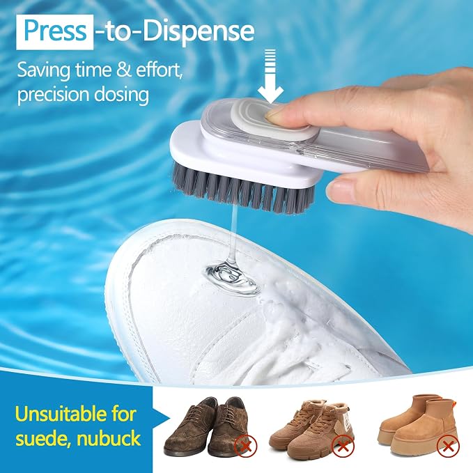 Shoe Brush, Liquid Dispenser Shoe Cleaning Brush, Laundry Brush - Image 4