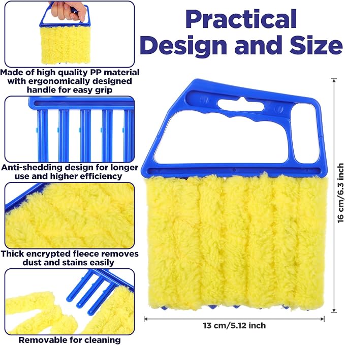 4 Pcs Blind Cleaner Tool 7 Finger Microfiber Window Blind Duster - Image 2