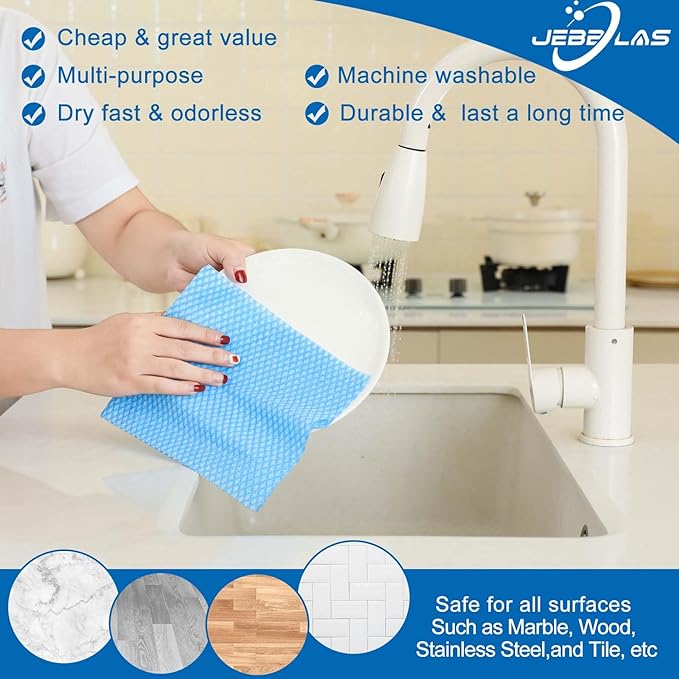 JEBBLAS Disposable Cleaning Towels and Dish Cloths, Reusable Towels, Handy - Image 2
