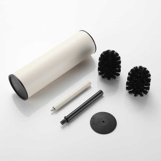 BGL White Toilet Brush and Holder, Stainless Steel Toilet Brushes - Image 7