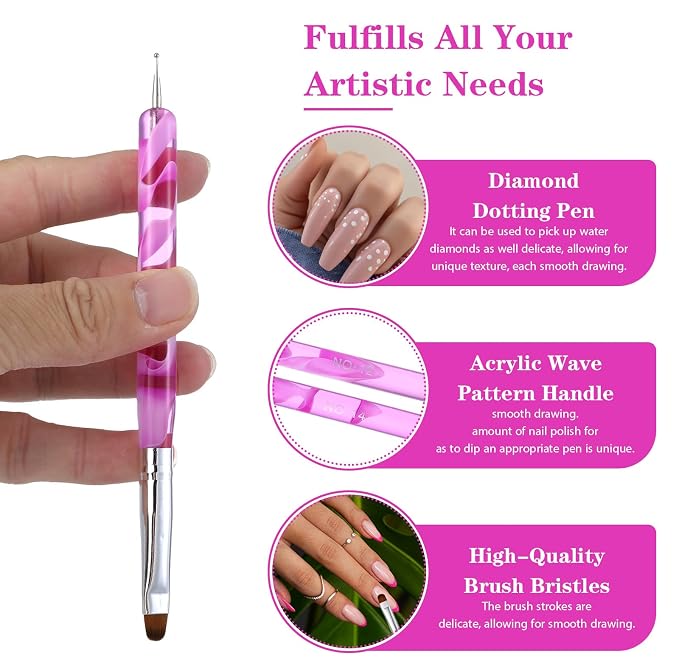 4 Pcs French Tip Clean up Brush Gel Nail Polish Nail Art Brush Tools - Image 3