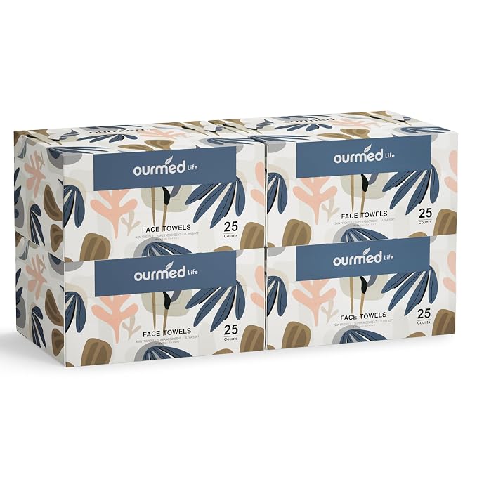 Ourmed Life Face Towels, Disposable Biodegradable Facial Towels by ourmedlife