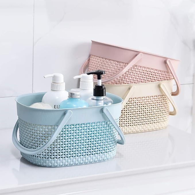 rejomiik 2 Pack Plastic Shower Caddy Basket, Portable Organizer Storage Tote - Image 6