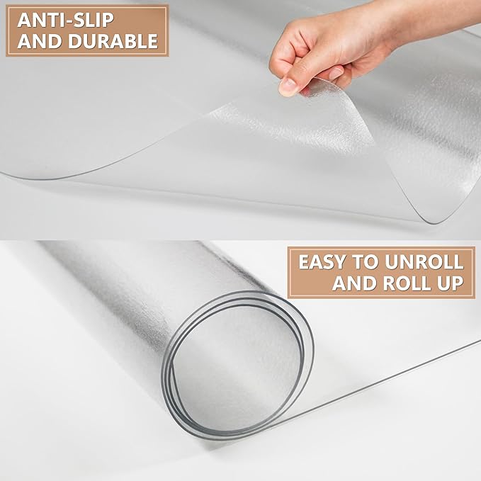 Office Chair Mat for Hardwood Floor- 46" x 60" Clear Desk Computer Chair Mat - Image 4