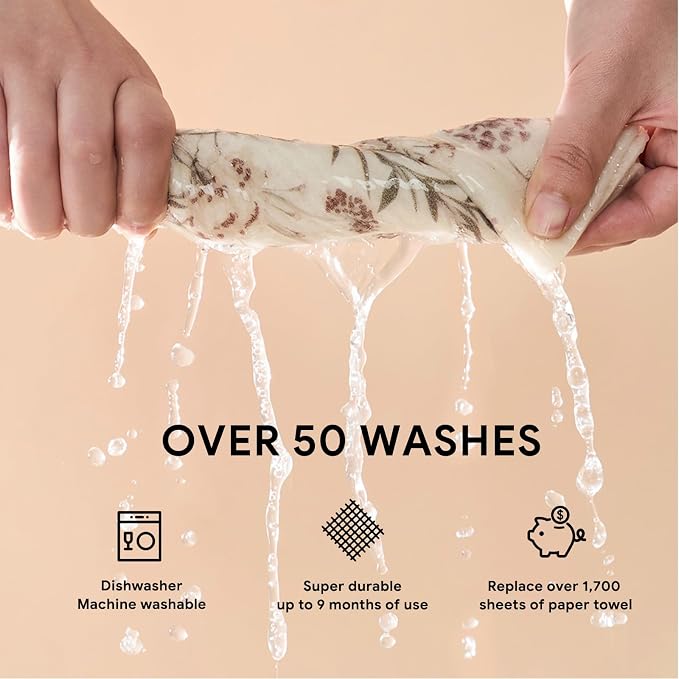 RECYCO Swedish Dishcloths for Kitchen | 4 Pack Oversized Washable Dish Rags | - Image 5