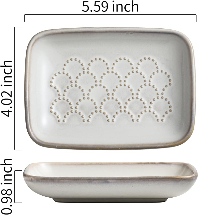 Gomakren Soap Dish for Shower, Ceramic Soap Dishes for Bar Soap Sponge - Image 2