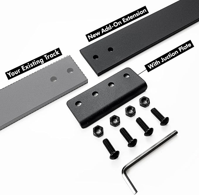 Homacer Sliding Barn Door Hardware Black Rustic 3ft Track by HOMACER