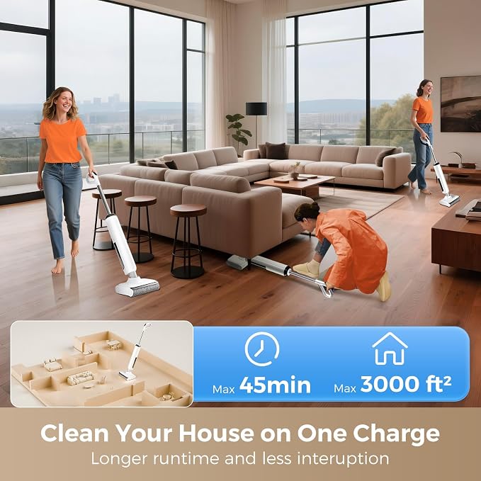 Wet Dry Vacuum Cleaner, 180°Lie-Flat Vacuum Mop All in One - Image 6