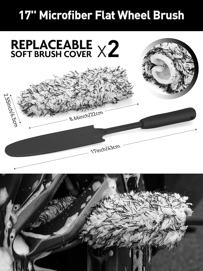 Fantasticlean 7PCS Car Wheel Cleaning Pro Kit, Tire Brush, Soft-bristled Rim - Image 2