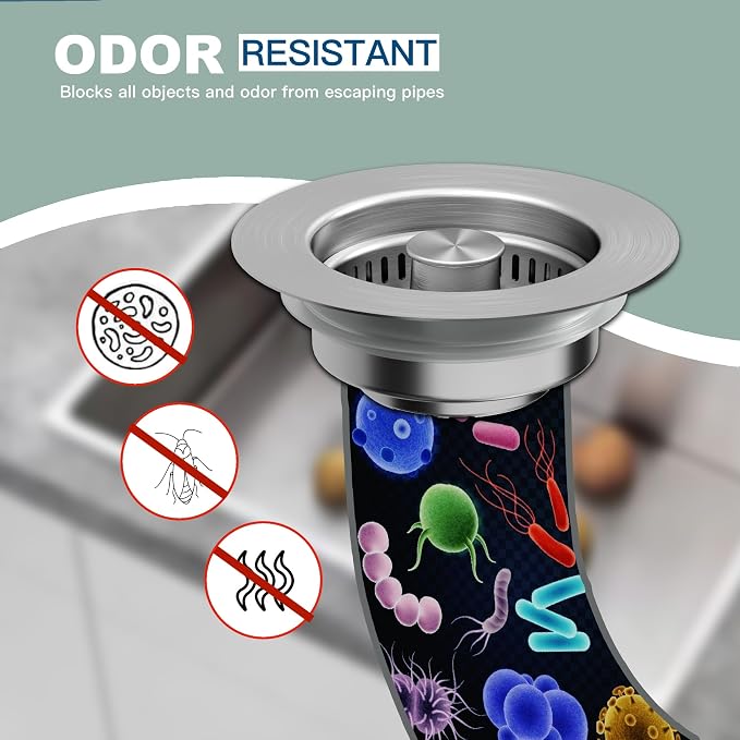 Sink Drain Strainer 3 in 1, 304 Stainless Steel Pop Up Sink Stopper, - Image 9