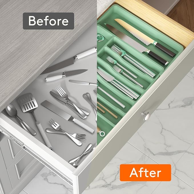 Lifewit Silverware Drawer Organizer, Expandable Utensil Tray - Image 4